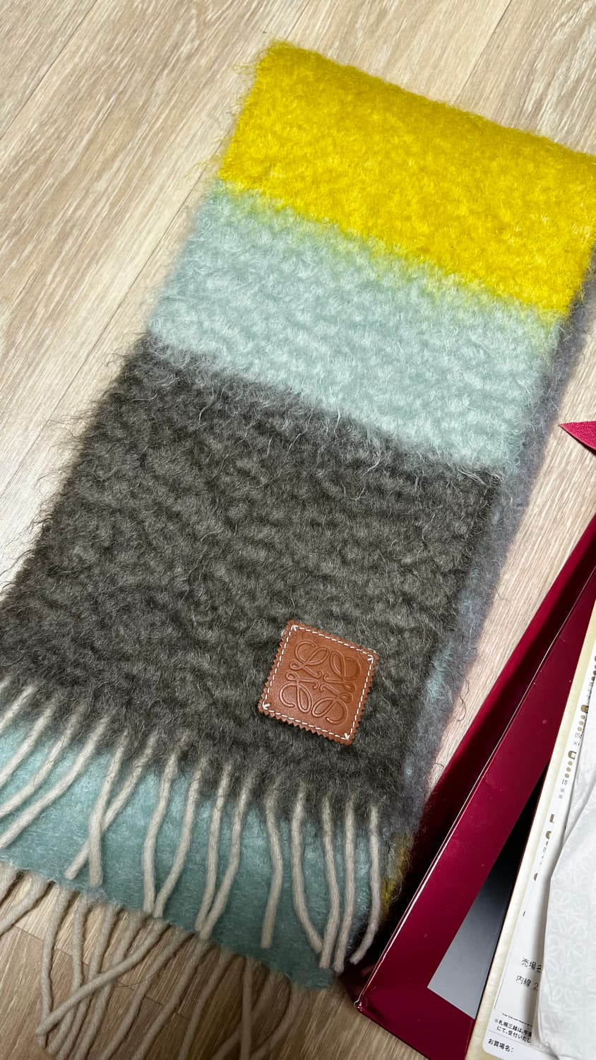 [로에베] 스트라이프 머플러 울 모헤어 상품이미지3