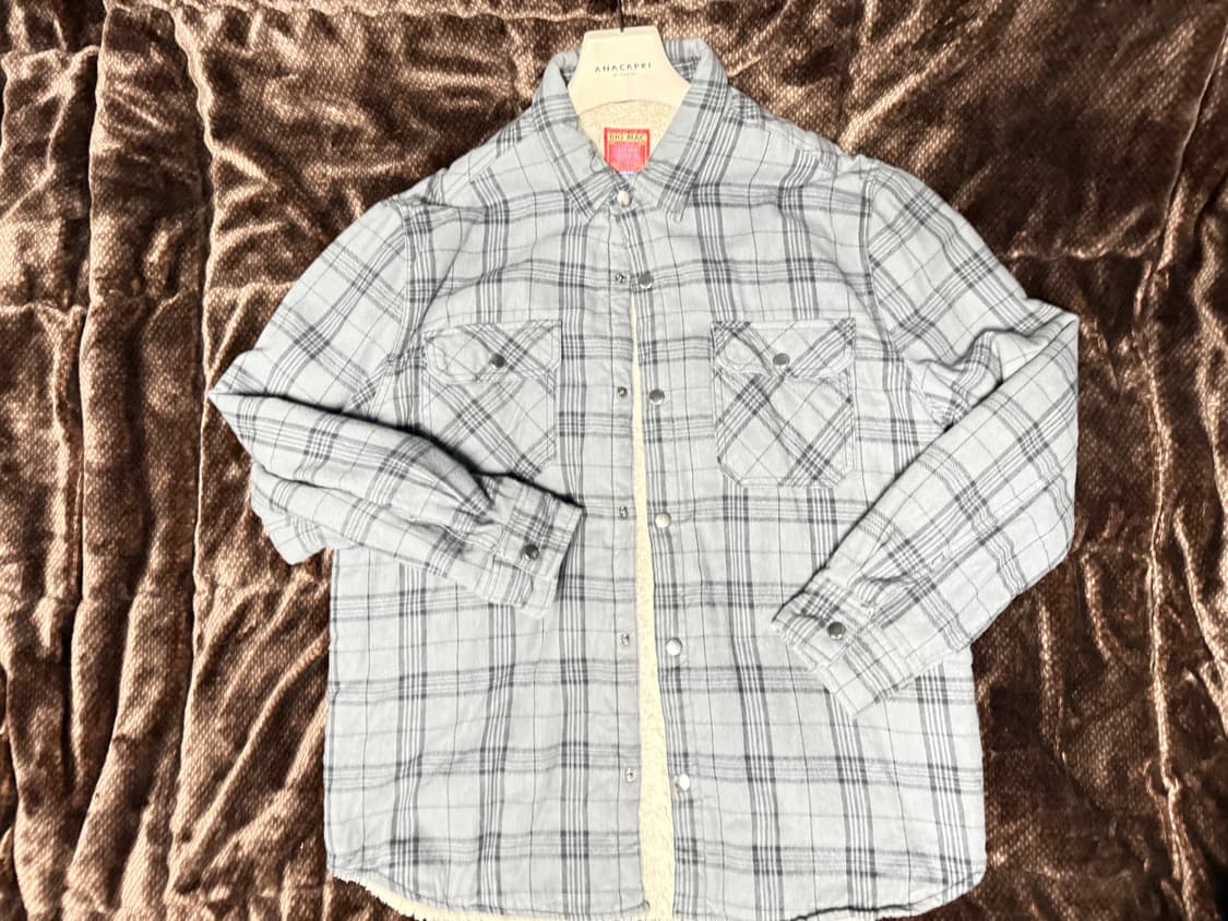 BIG MAC 빅맥 체크 셔츠 M 안감 털 상품이미지1