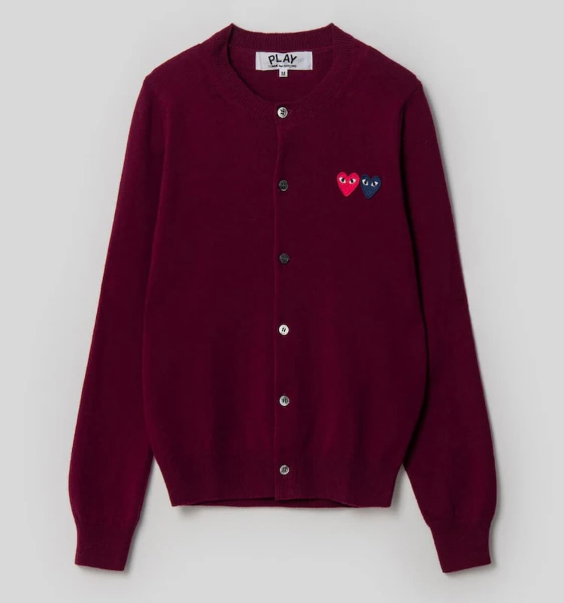 꼼데가르송 더블하트 가디건-버건디 상품이미지1