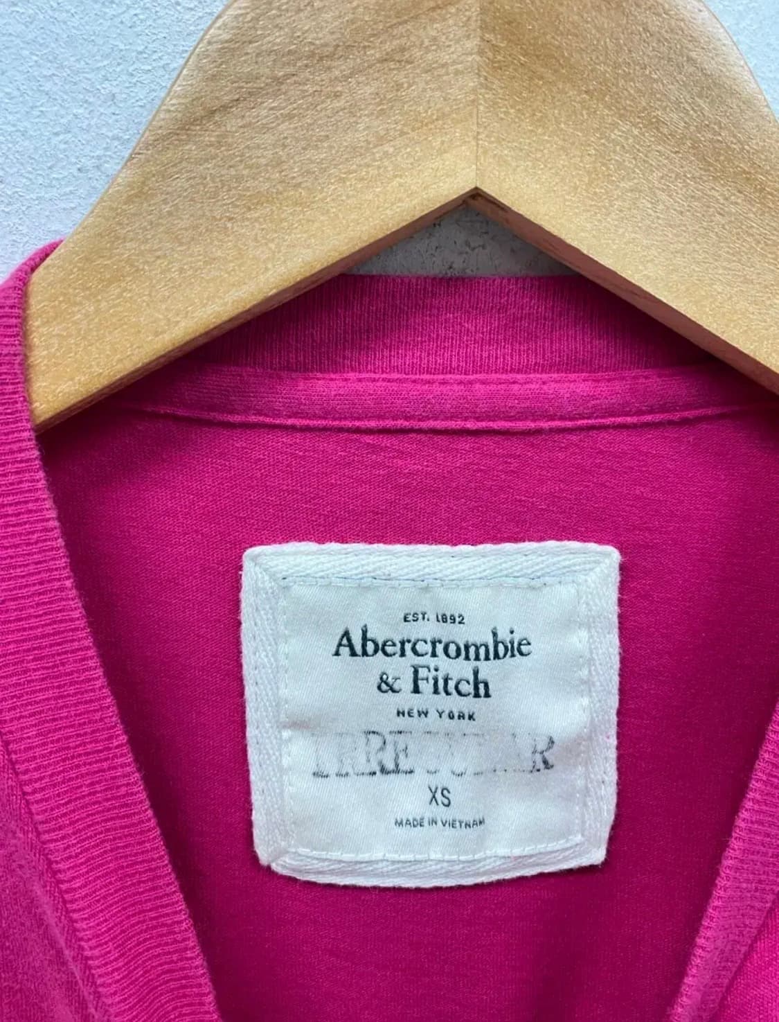 아베크롬비 Y2K 슬림핏 핑크 티셔츠 XS 상품이미지5