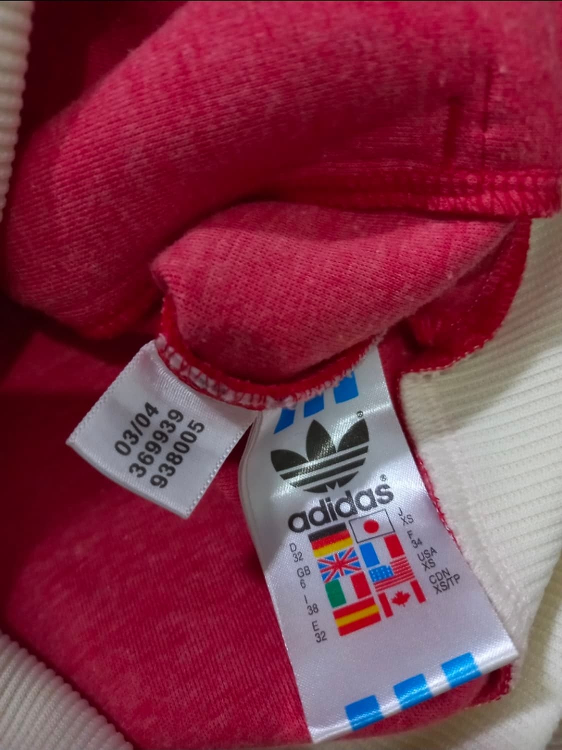 아디다스 캐나다 빨흰 트랙탑 저지 져지집업 85/XS 상품이미지5