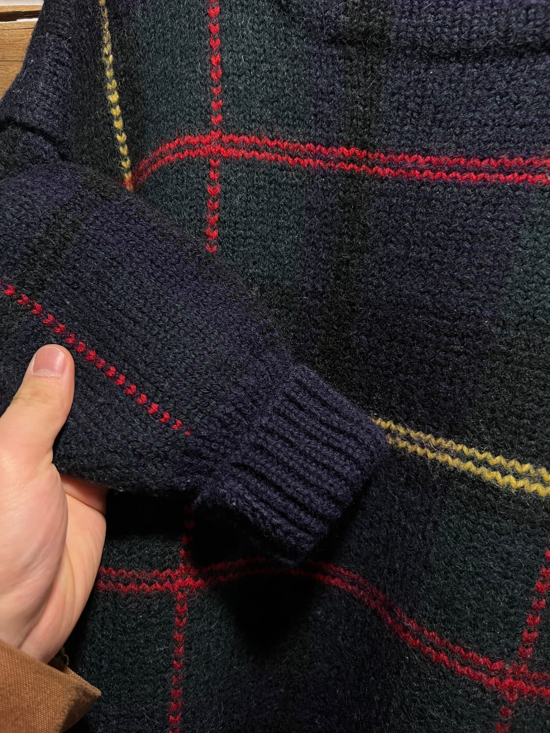 [L]폴로 랄프로렌 다크그린 타탄체크 울 스웨터 상품이미지3