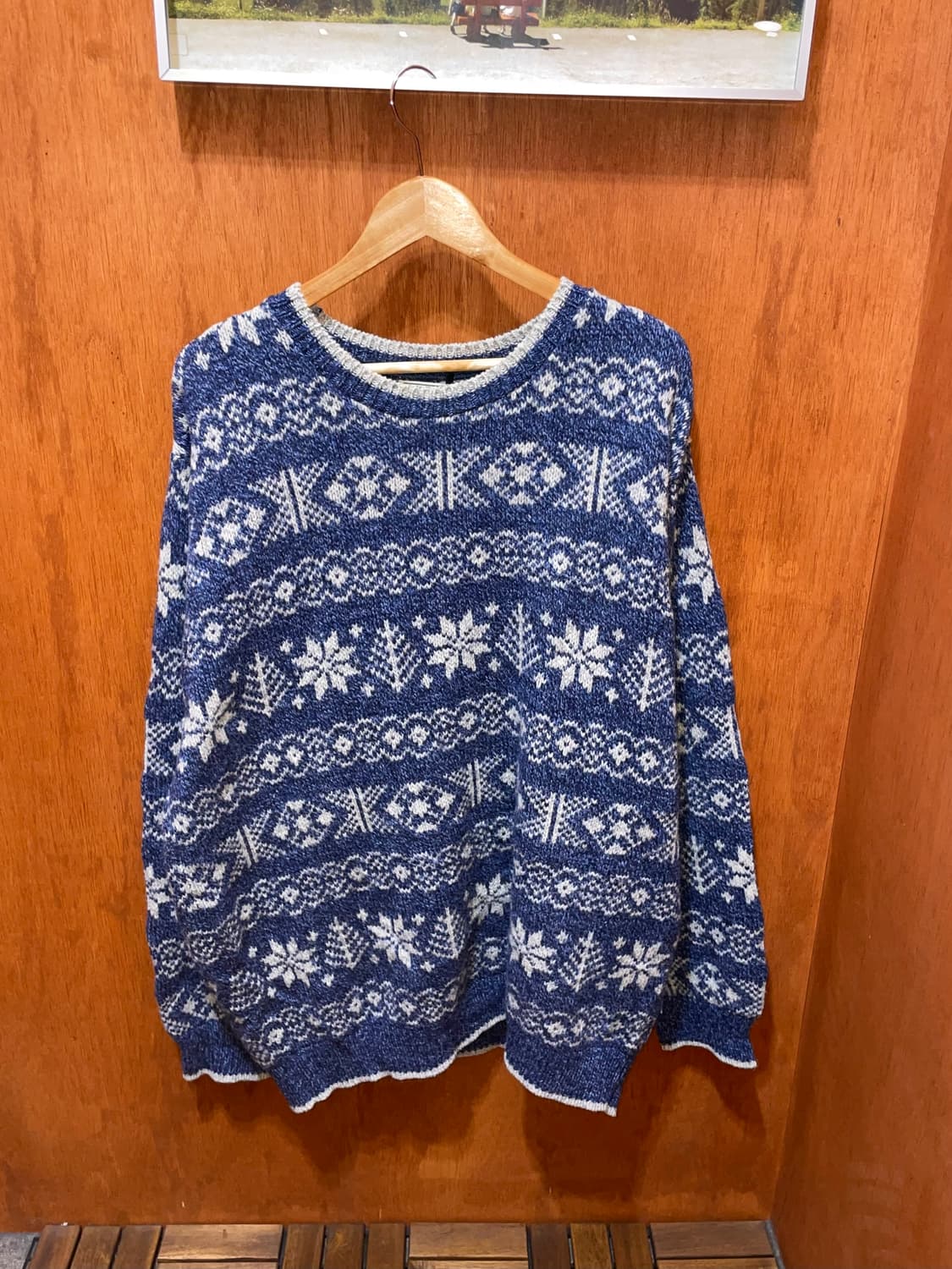 (XL) 80~90s USA L.L.Bean 엘엘빈 노르딕 울 니트 상품이미지5