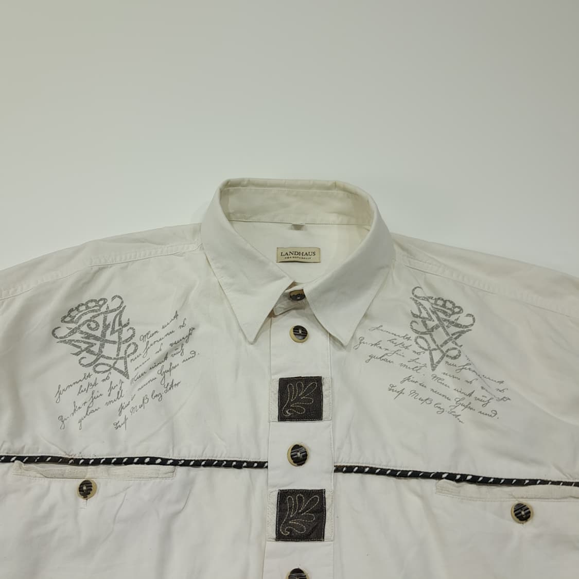 CL693 2XL 란트하우스 90s 독일 트라흐텐 바바리안 알펜 셔츠  상품이미지2
