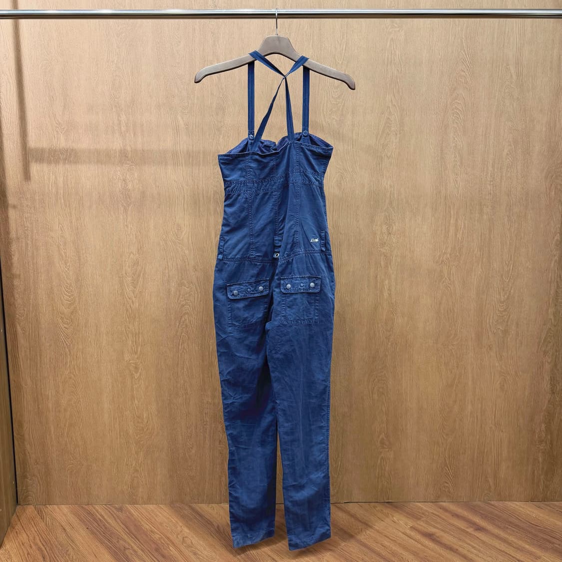 디젤 스트랩 점프수트 스냅 버튼업 멀티 포켓 로고 자수 디테일 네이비 상품이미지3