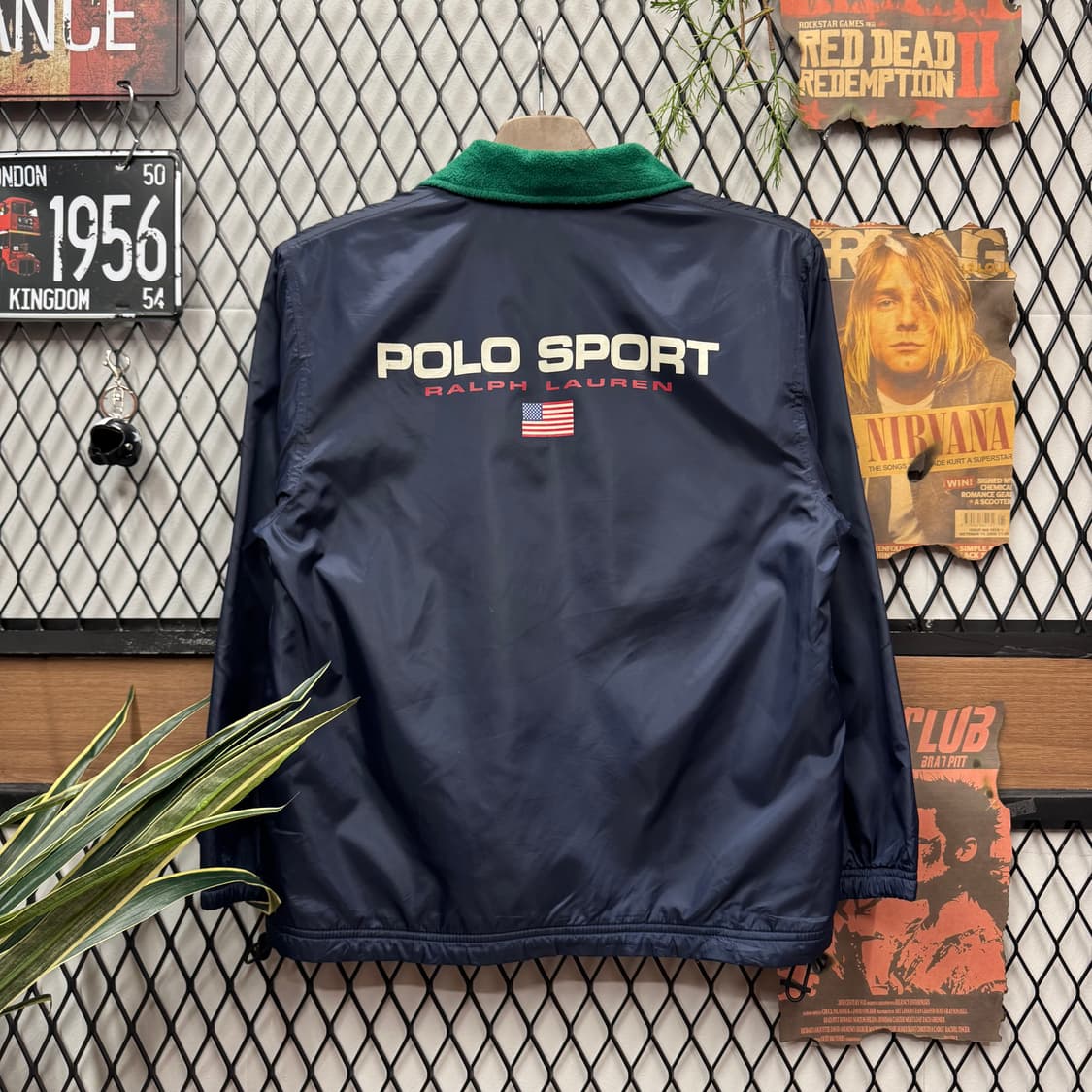 90s 폴로 랄프로렌 스포츠 코치자켓 안감 플리스 디테일 네이비 상품이미지2
