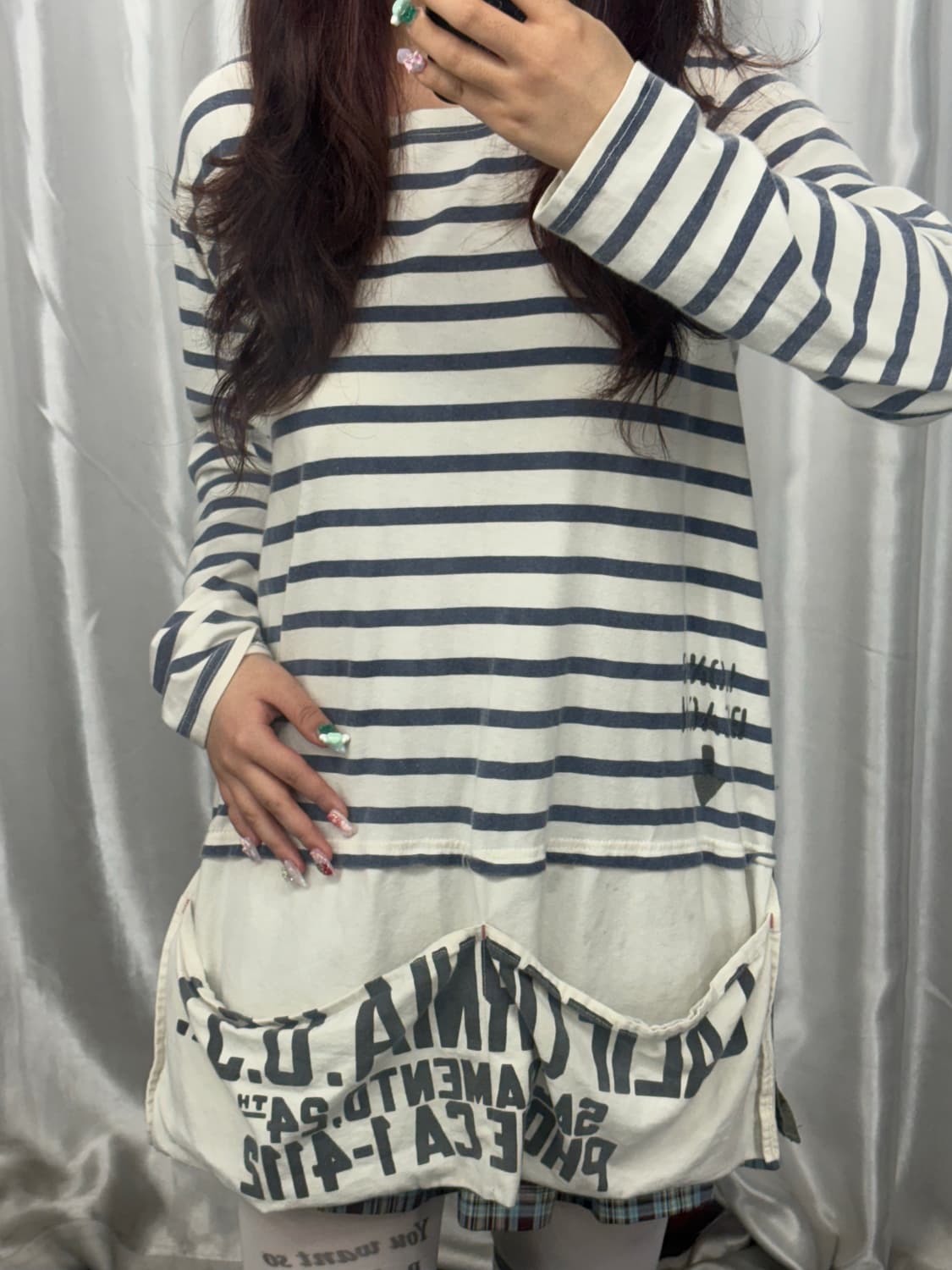 striped pocket long sleeve 상품이미지1