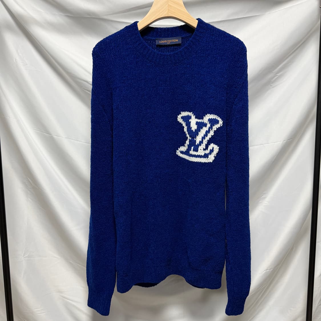 [S+급/XL] 루이비통 LV 인타르시아 크루넥 니트 블루 상품이미지1