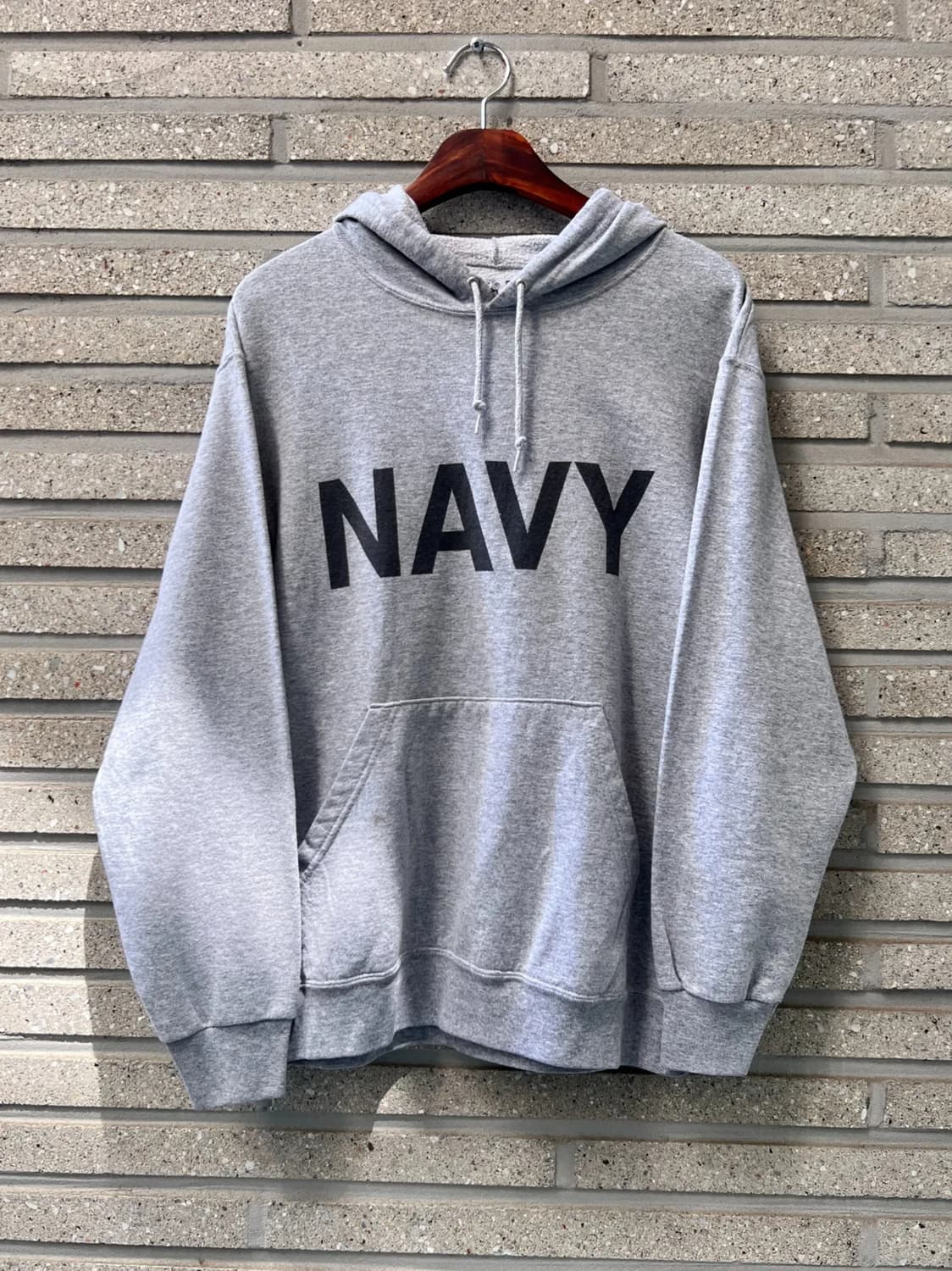 [M]오리지널 U.S NAVY 미 해군 그레이 후드 티셔츠 상품이미지1
