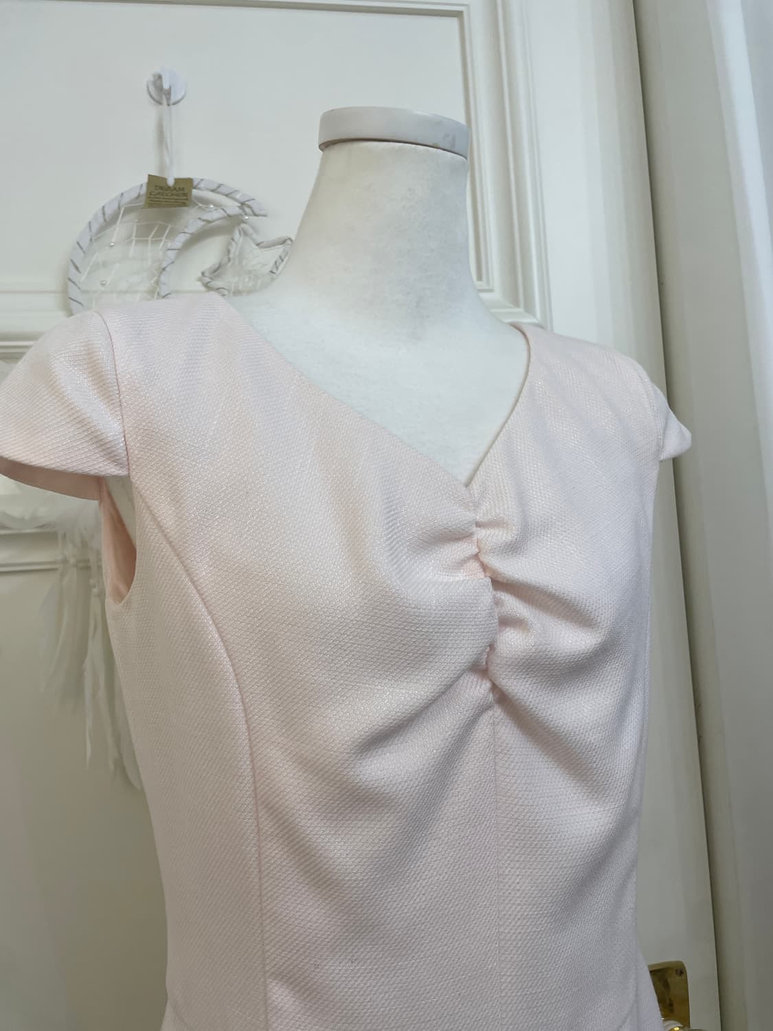 pink twinkle tweed shirring french sleev 상품이미지7
