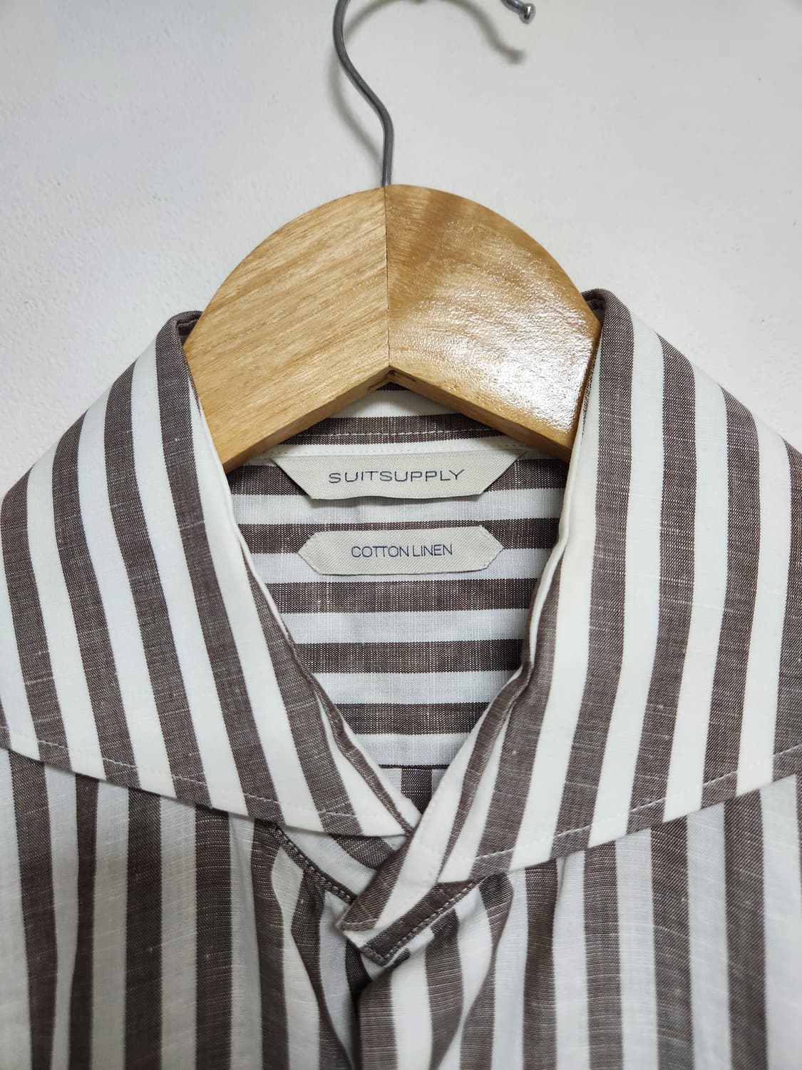 수트서플라이SuitSupply 린넨 스트라이프 셔츠 M - S206 상품이미지5