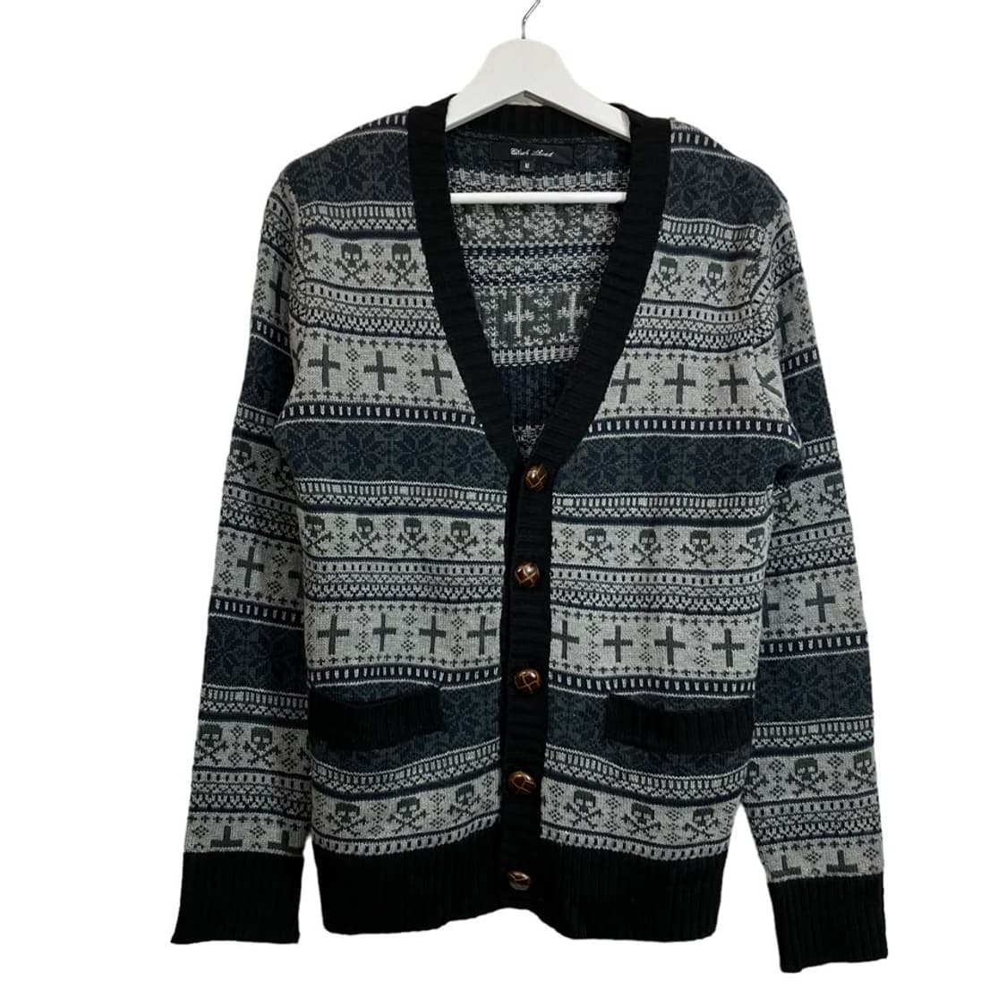 펑크 스컬 니트 가디건 상품이미지2