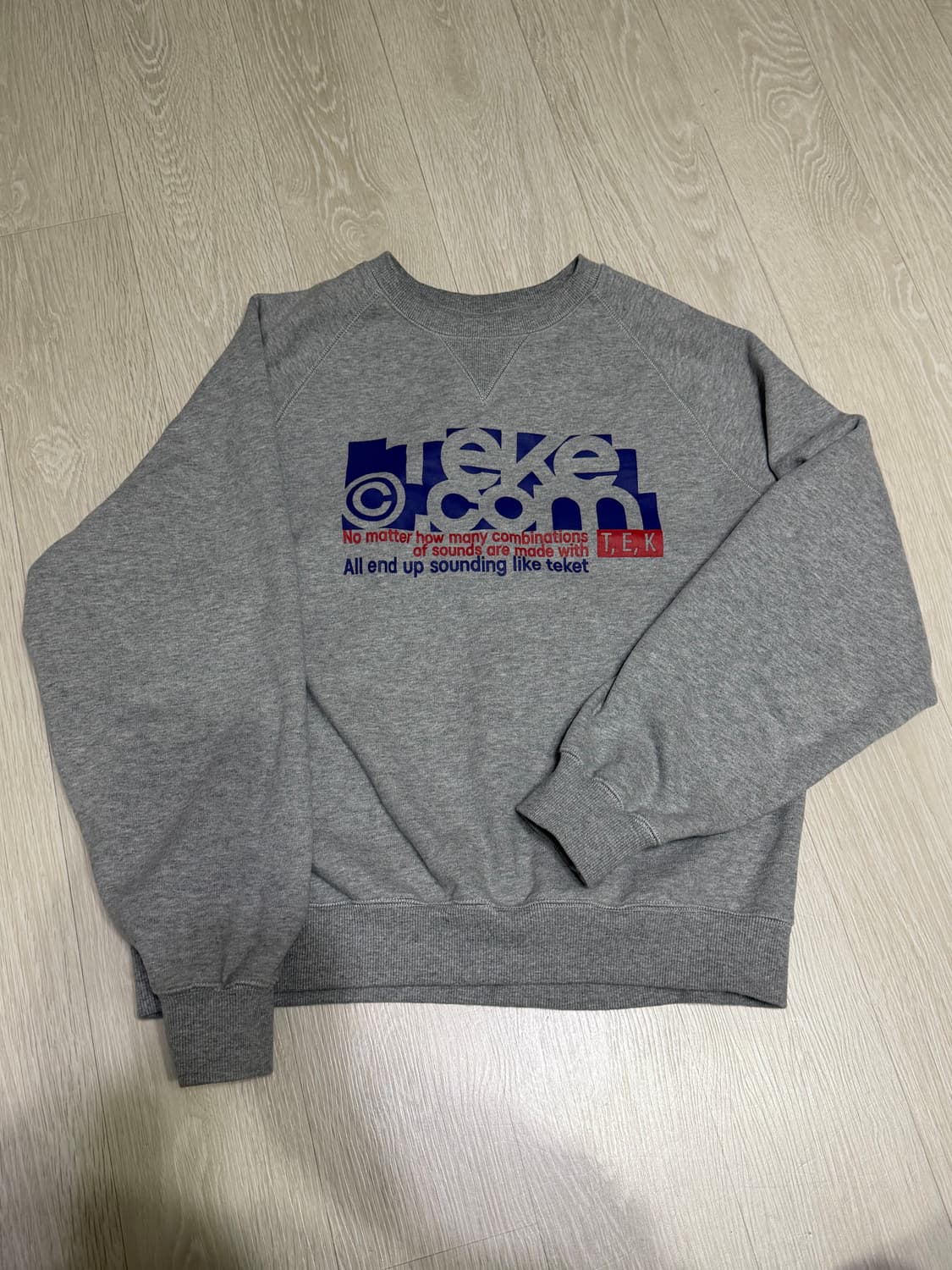 테켓 폴더 맨투맨 멜란지 그레이 M 상품이미지1