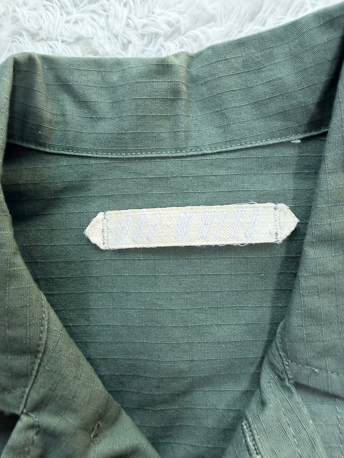 Off-White 카키 꽃무늬 야상 자켓 S 상품이미지4