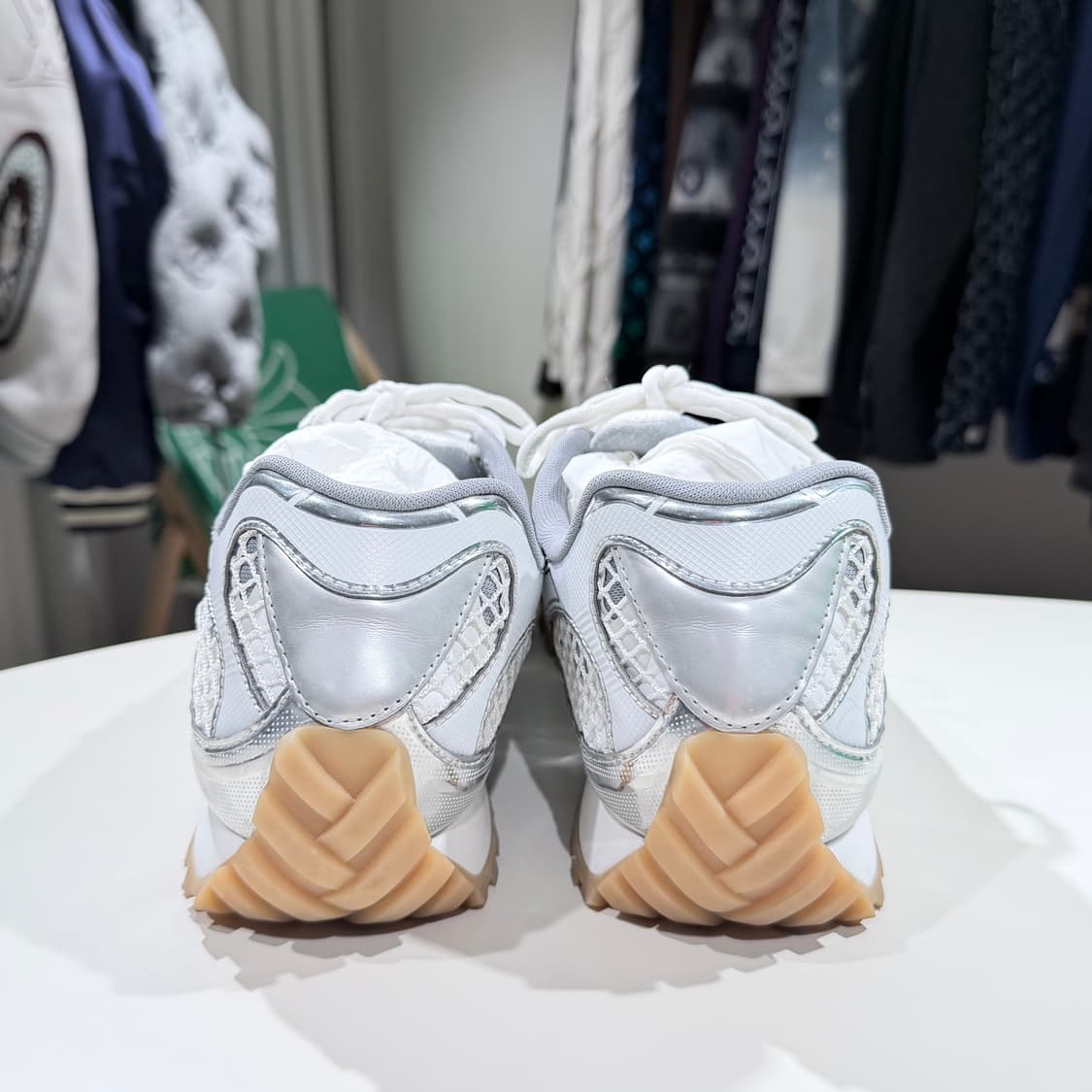 (A/44) / 보테가베네타 오르빗 메탈릭 스니커즈 실버 화이트 상품이미지4