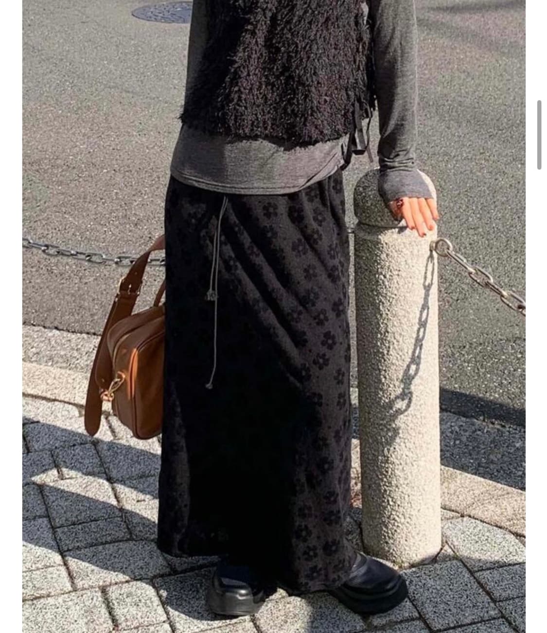 러브코드유 (made♥) velvet flower skirt 상품이미지1