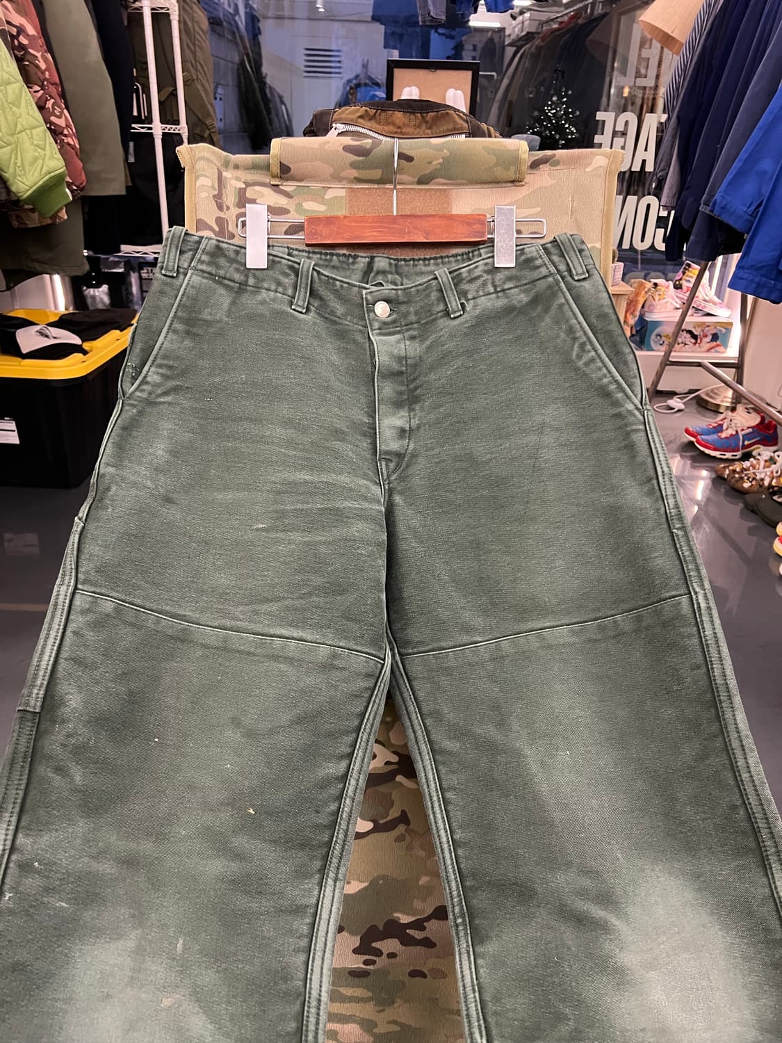 HARD FADED OLD MOLESKIN 더블니몰스킨모스그린워크팬츠 상품이미지3