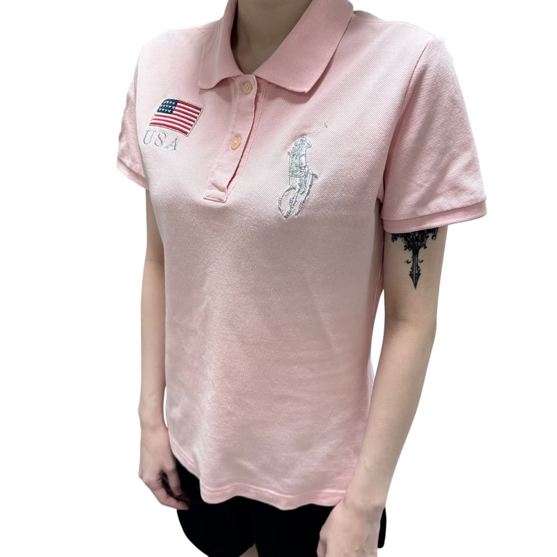 우먼 폴로 랄프로렌 USA 성조기 딸기우유 빅포니 반팔카라티 상품이미지2