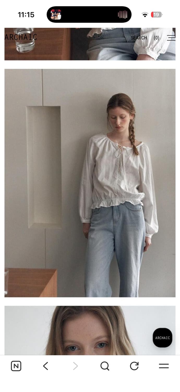 아르카익 ARCHAIC butter ribbon blouse_ivory 상품이미지3