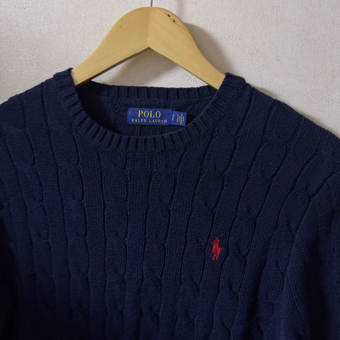 폴로 랄프로렌 꽈배기 코튼 니트 네이비 S (여성 66정도) 상품이미지3