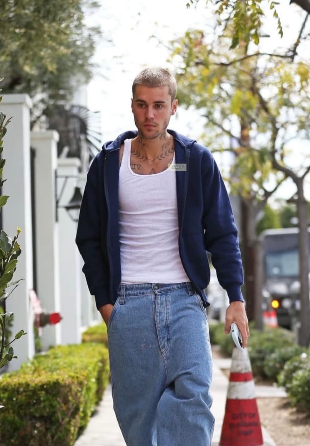 90s USA 러셀 빈티지 후드 네이비 XXL 상품이미지1