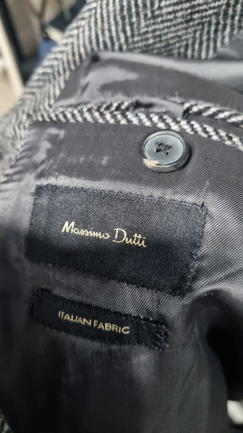 Massimo Dutti)) 헤링본 남성 모직코트 105~110 상태좋음 상품이미지2