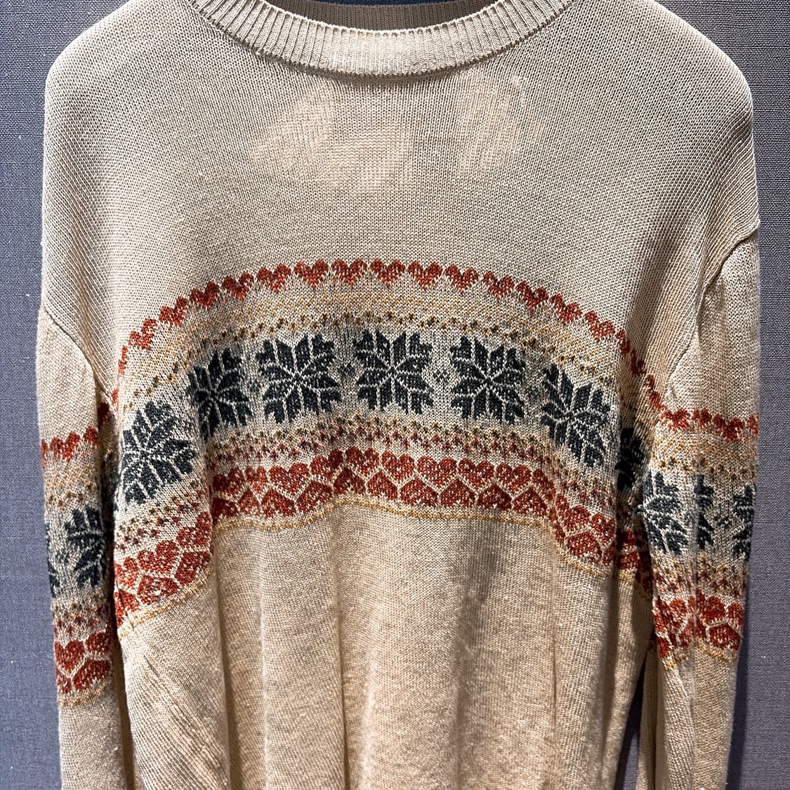 (정품/새상품) 아워레가시 남성 베이지 페어아일 린넨 니트 상품이미지2