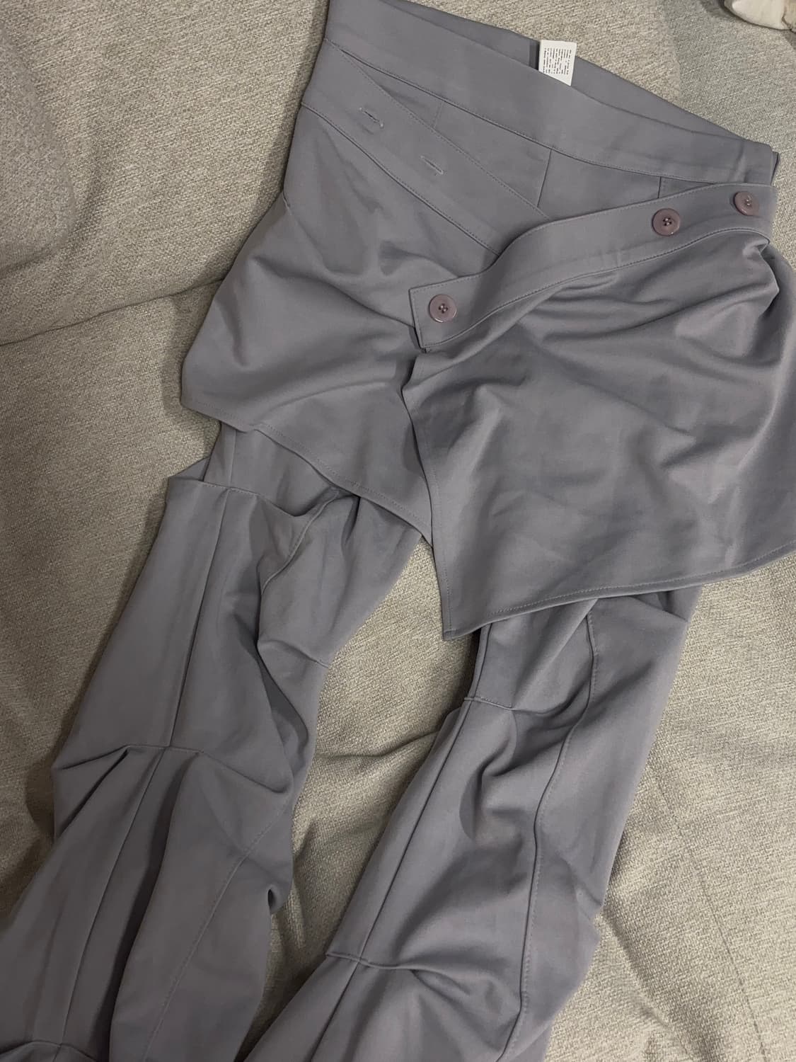 오호스 랩 오버 트랙팬츠 그레이 상품이미지1