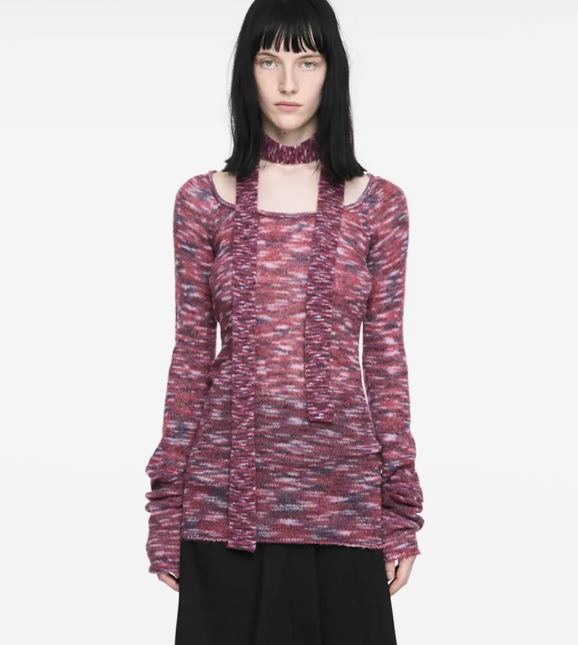 나체 MIXED MUFFLER KNIT BURGUNDY 상품이미지1