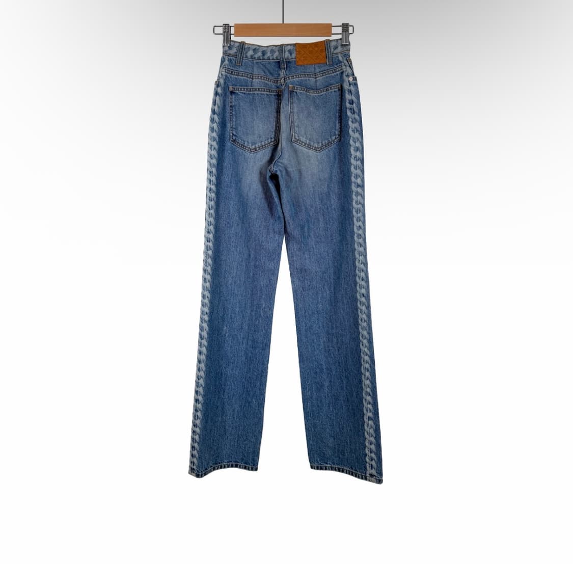 [34] 샤넬 여성 CC로고 사이드 데님 스키니진 팬츠 라이트 블루 리사 상품이미지3