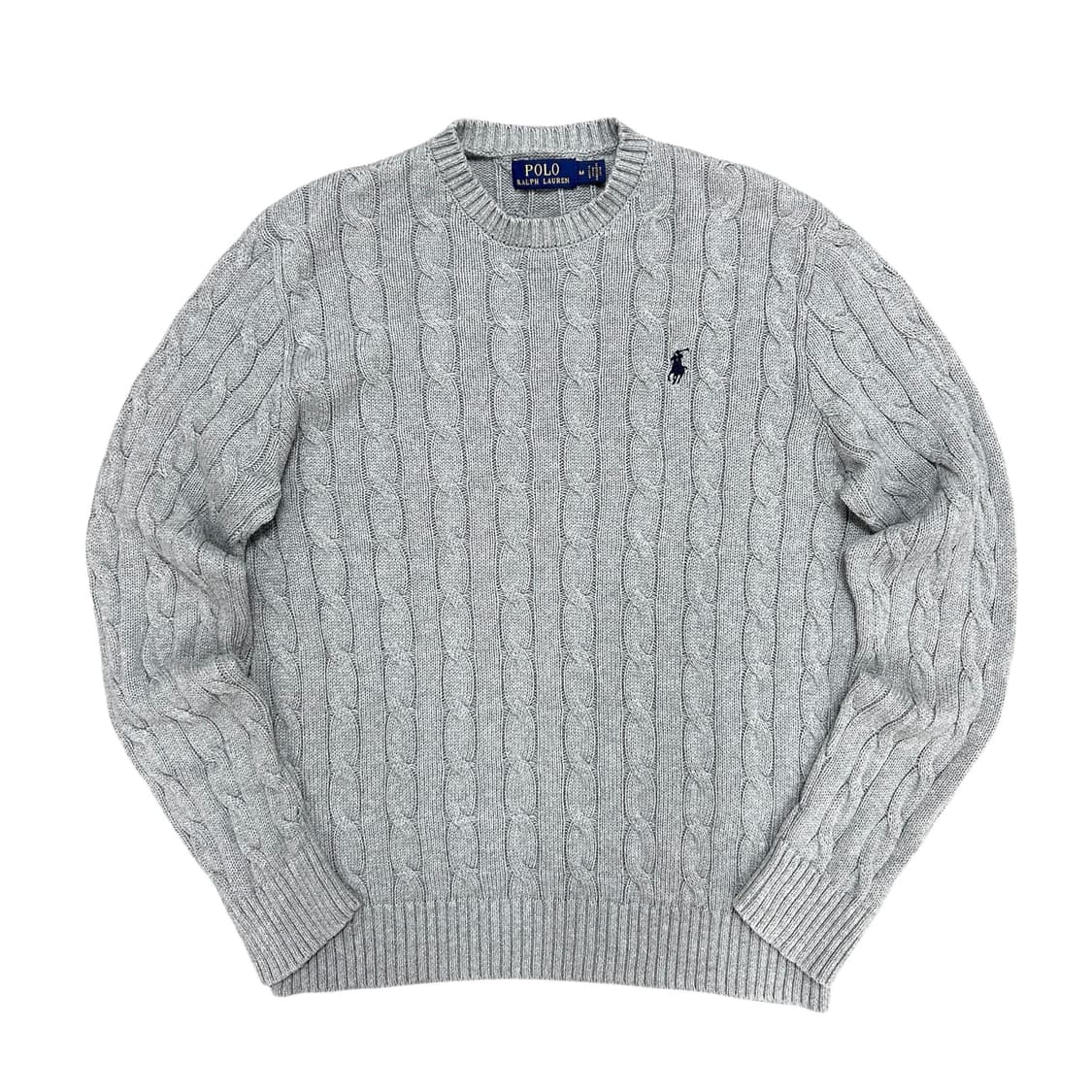폴로 그레이 코튼 케이블 니트(M) 상품이미지1