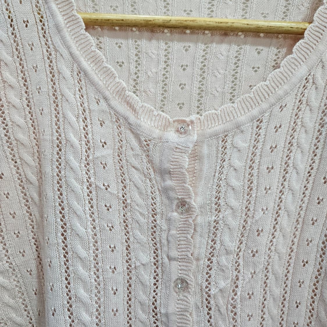 딸기우유 핑크 하트펀칭  가디건 상품이미지4