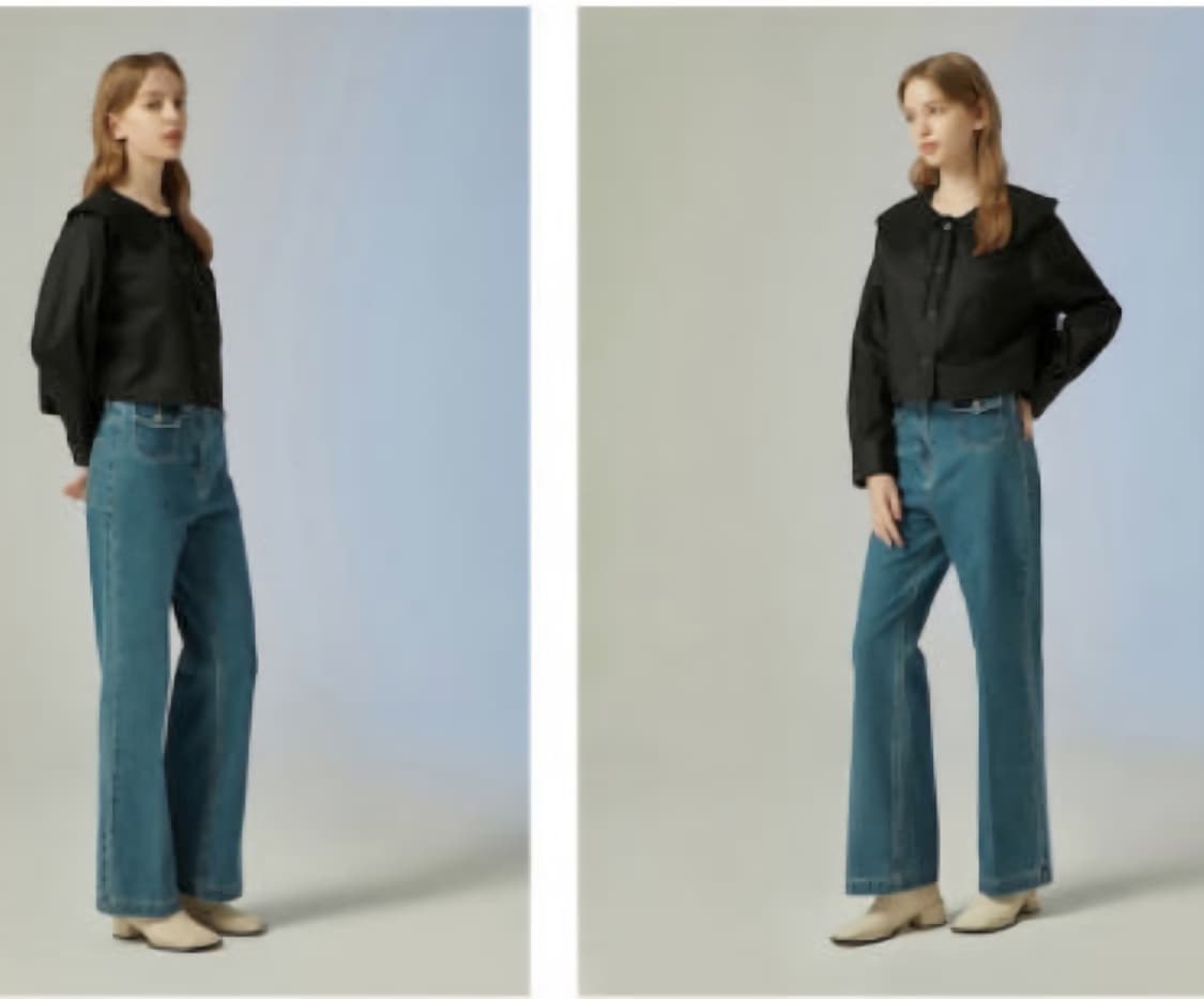 CC콜렉트 펀칭 자수카라 숏 블라우스 상품이미지3