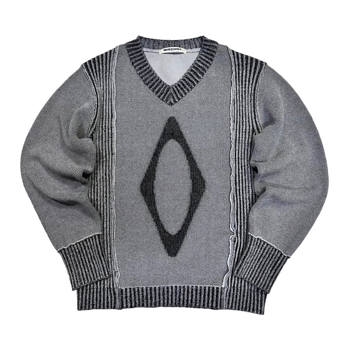 [M] 미스치프 자카드 니트 스웨터 상품이미지1