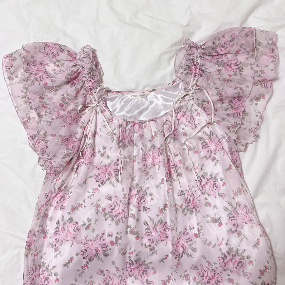 레스트로즈 오프숄더 원피스 플라워 꽃무늬 히메갸루 모리걸 로걀 빈티지 상품이미지1