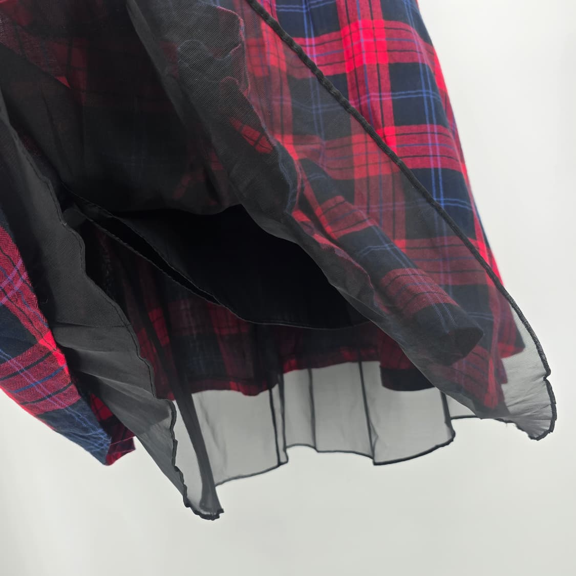 레드 체크 플레어 롱 스커트 44 상품이미지8