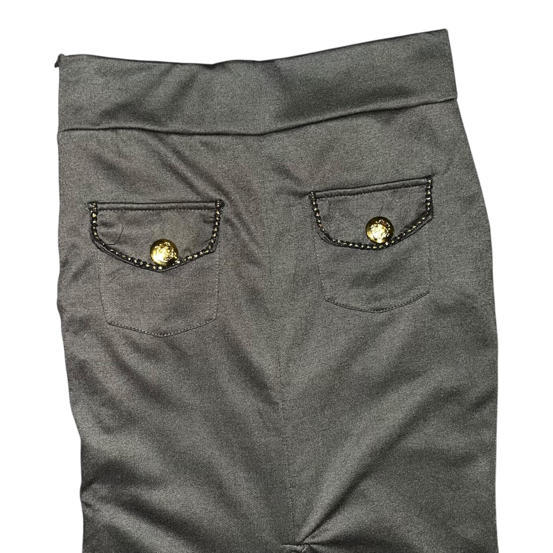 Skinny Lip 스키니립 금장 단추 밴딩 롱스커트 갸루y2k 상품이미지2