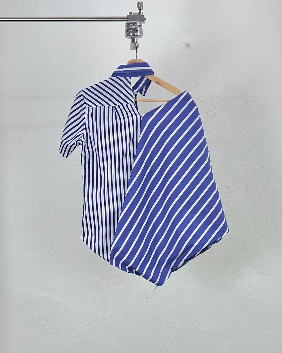 파세타즘 18ss 스트라이프 코튼 비대칭 포플린 셔츠 상품이미지6