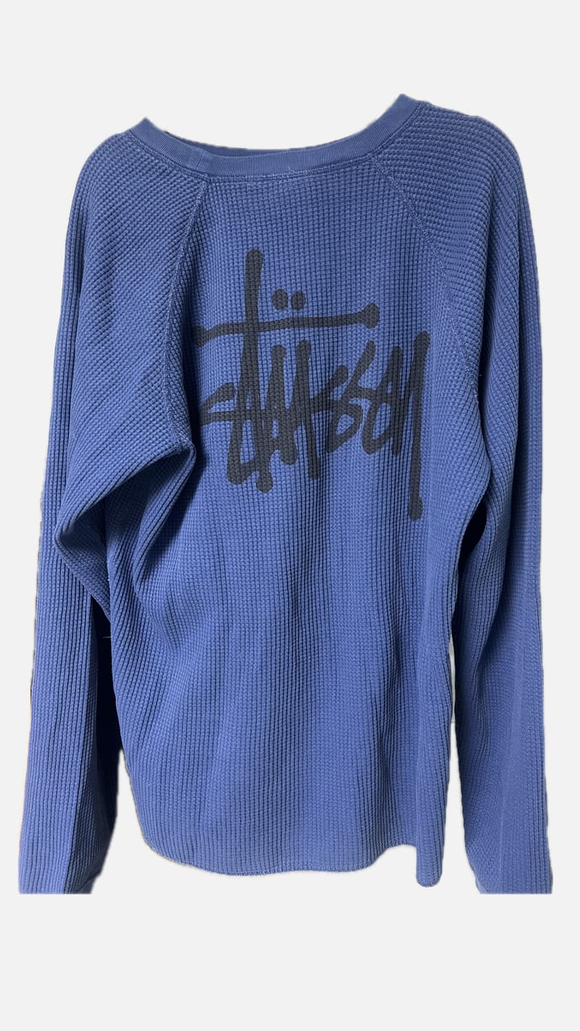 스투시 래글런 써멀 롱슬리브 크루 블루 L 상품이미지3