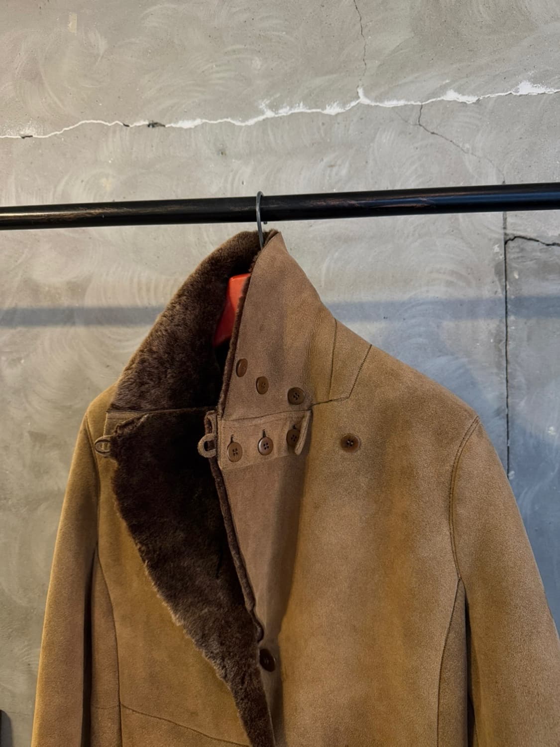 아르마니 꼴레지오니 스웨이드 시어링 레더 코트 55~66 상품이미지8