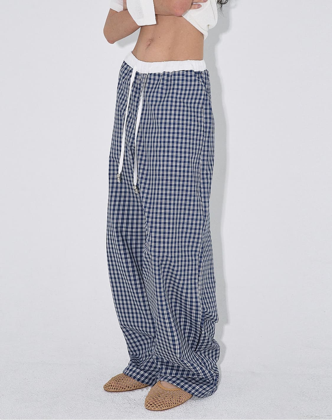CHECK SUMMER PANTS, BLUE 상품이미지1