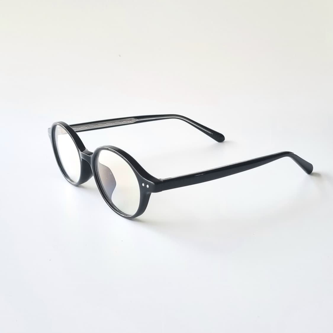 빈티지 타원형 레트로안구 뿔테 블랙 안경테 상품이미지4