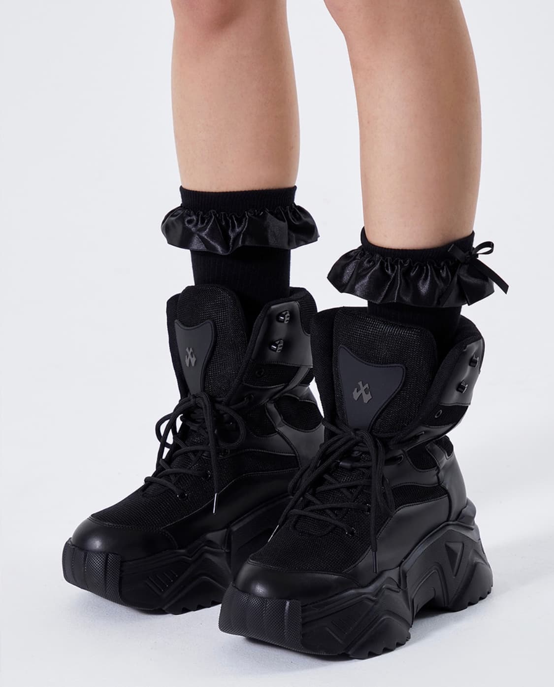 YEEL PLATFORM BOOTS SNEAKERS BLACK 상품이미지1