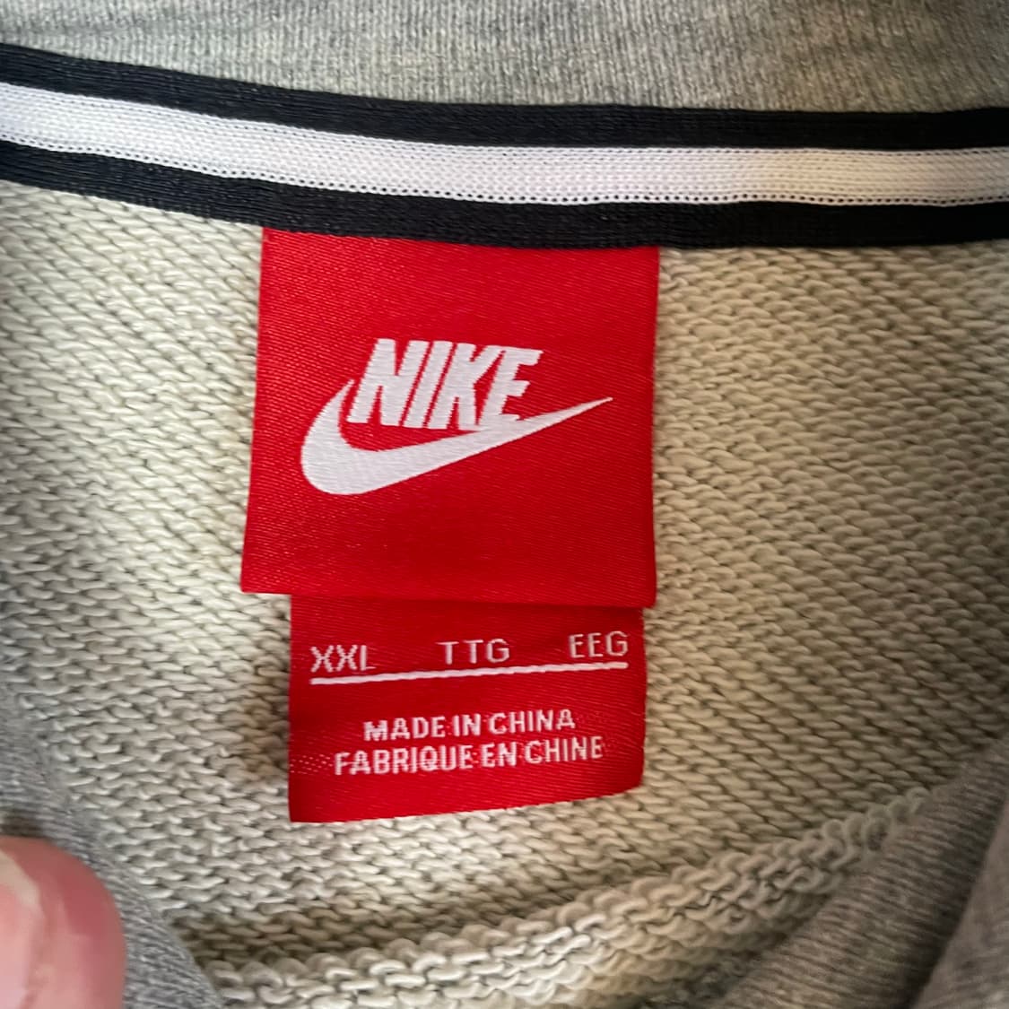 나이키 그레이 레드 스프라이프 빅프린팅로고 그레이 후드티 XXL 상품이미지4