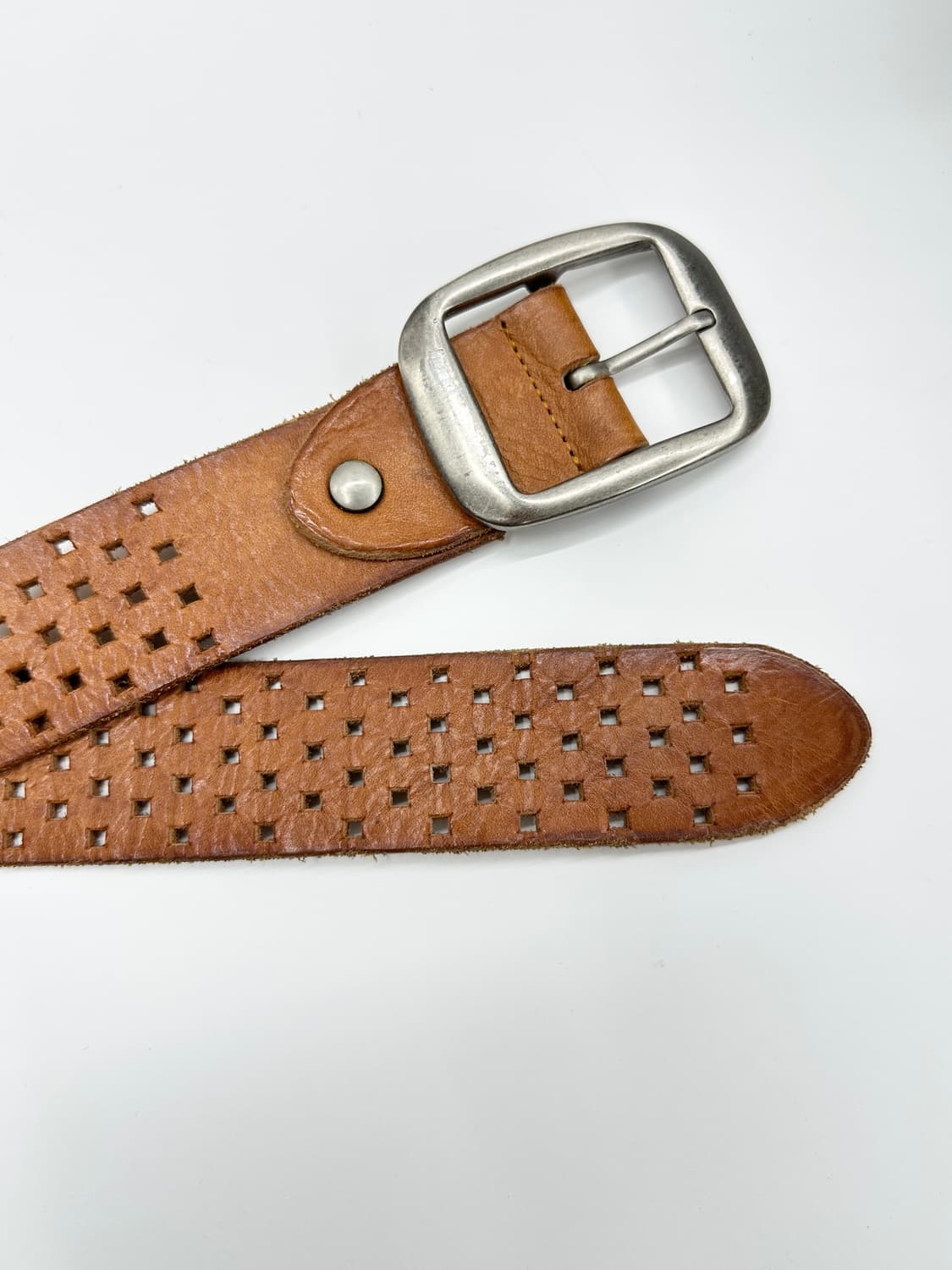 NONE vintage punching detail leather bel 상품이미지6