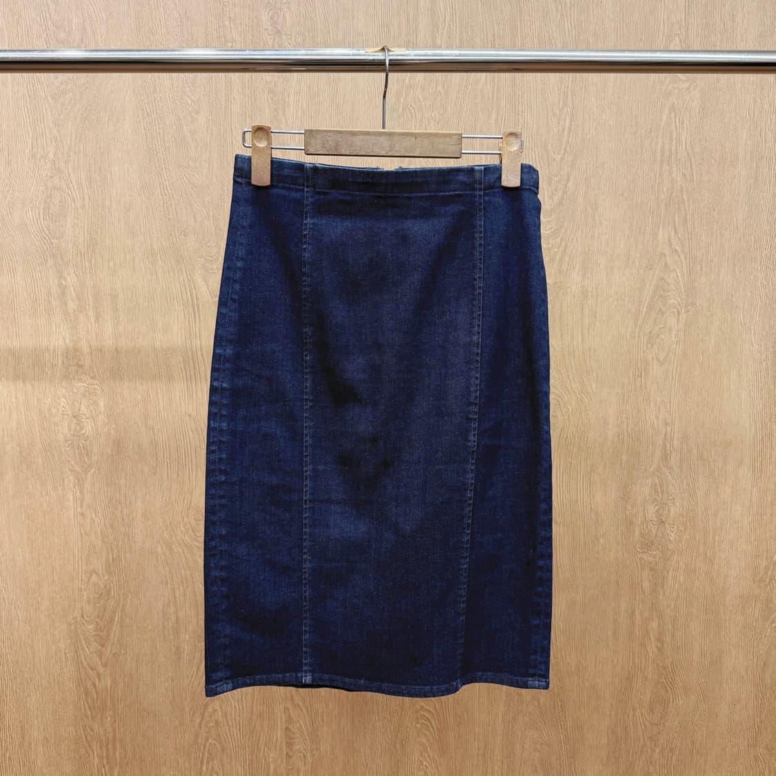 폴로 랄프 로렌 인디고 데님 미디스커트 슬릿 디테일 H라인 진청 상품이미지2