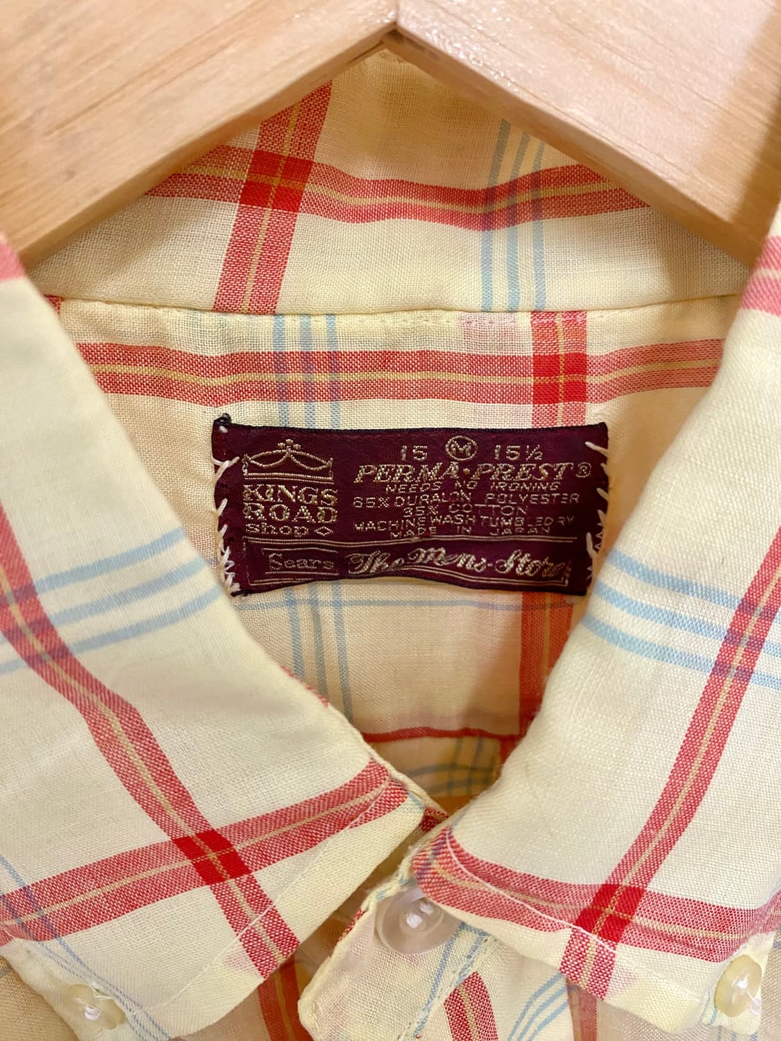 70's SEARS 1/2 check shirts 70년대 시어스 셔츠 상품이미지7