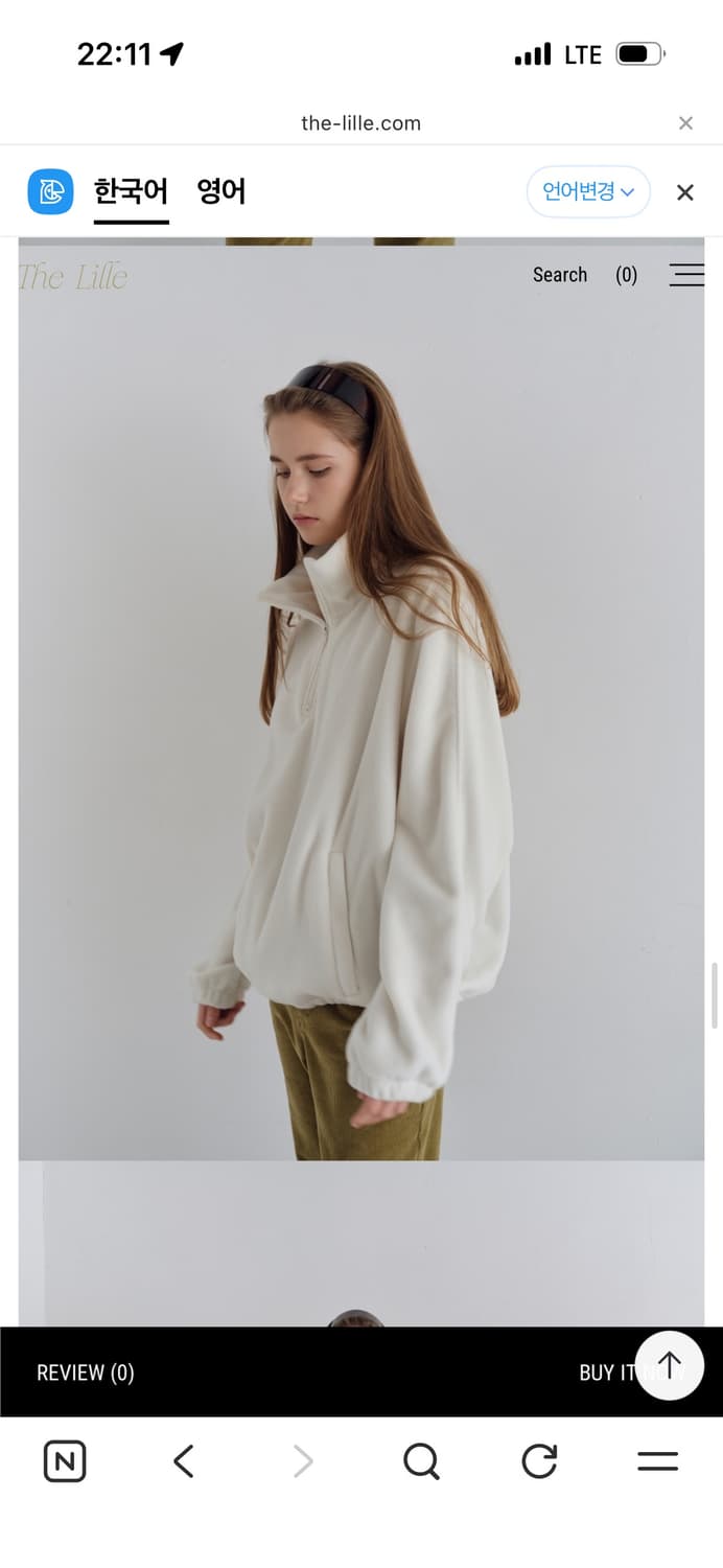 더릴 플리스 하프집업 아이보리 상품이미지2