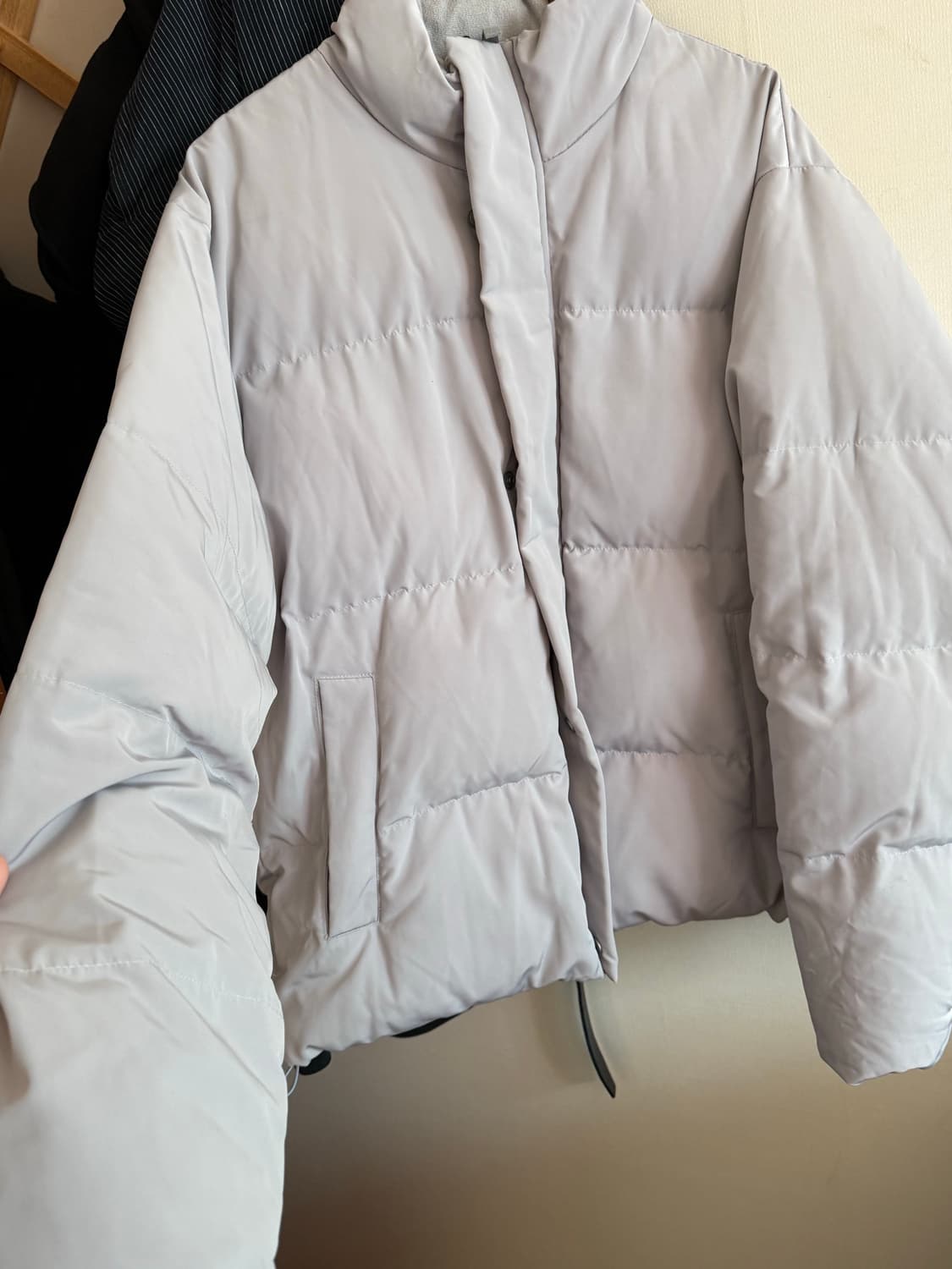 집시 라이트 그레이 숏패딩 구스다운 M  상품이미지1