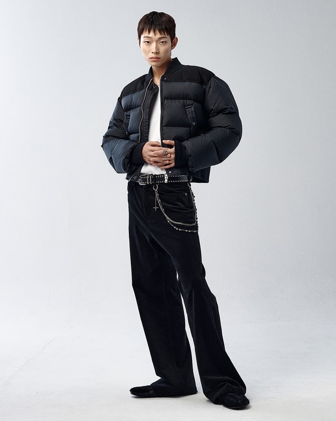 알렌느 크롭 덕 다운 봄버 자켓 블랙 상품이미지1